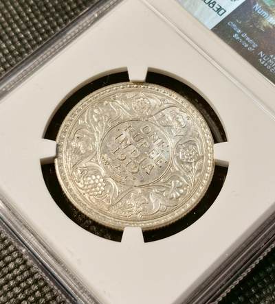 甄臻铺-世界币章拍卖（第28期），送拍享返佣金等优惠多多 NGC-MS62 1919年英属印度乔治五世卢比
