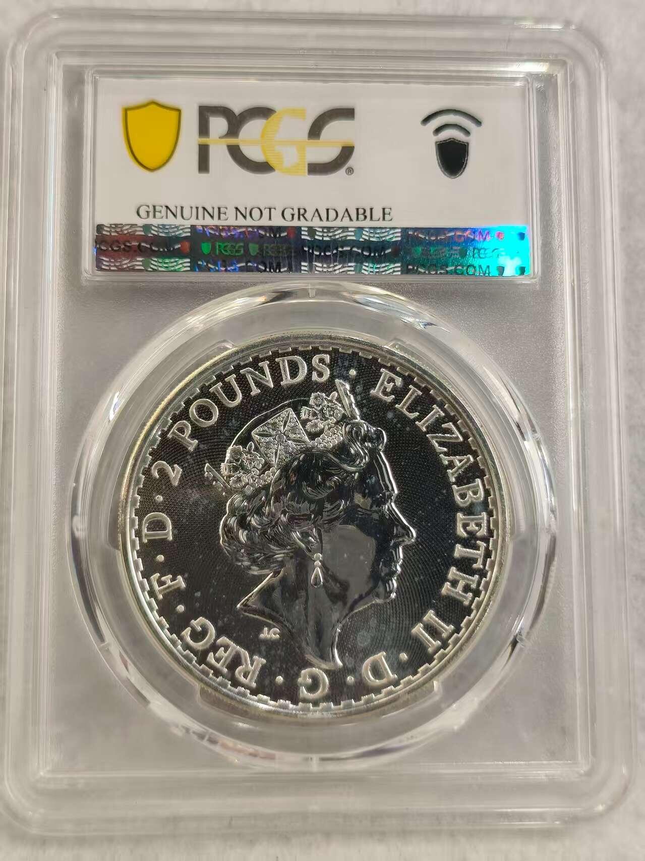 G&W世界散币，银币处理专场（第27场） PCGS-UNC 英国2019年2磅  银币