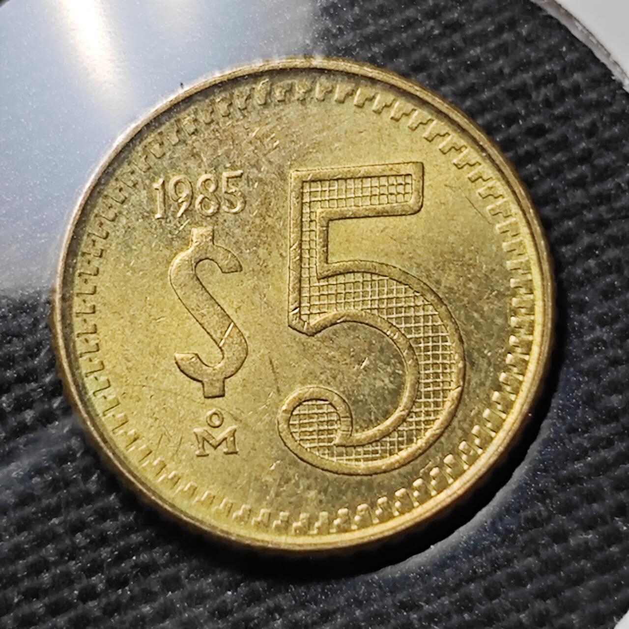 KK钱币收藏小铺 第316期 2月预留时间 周末发货 1985墨西哥5比索 