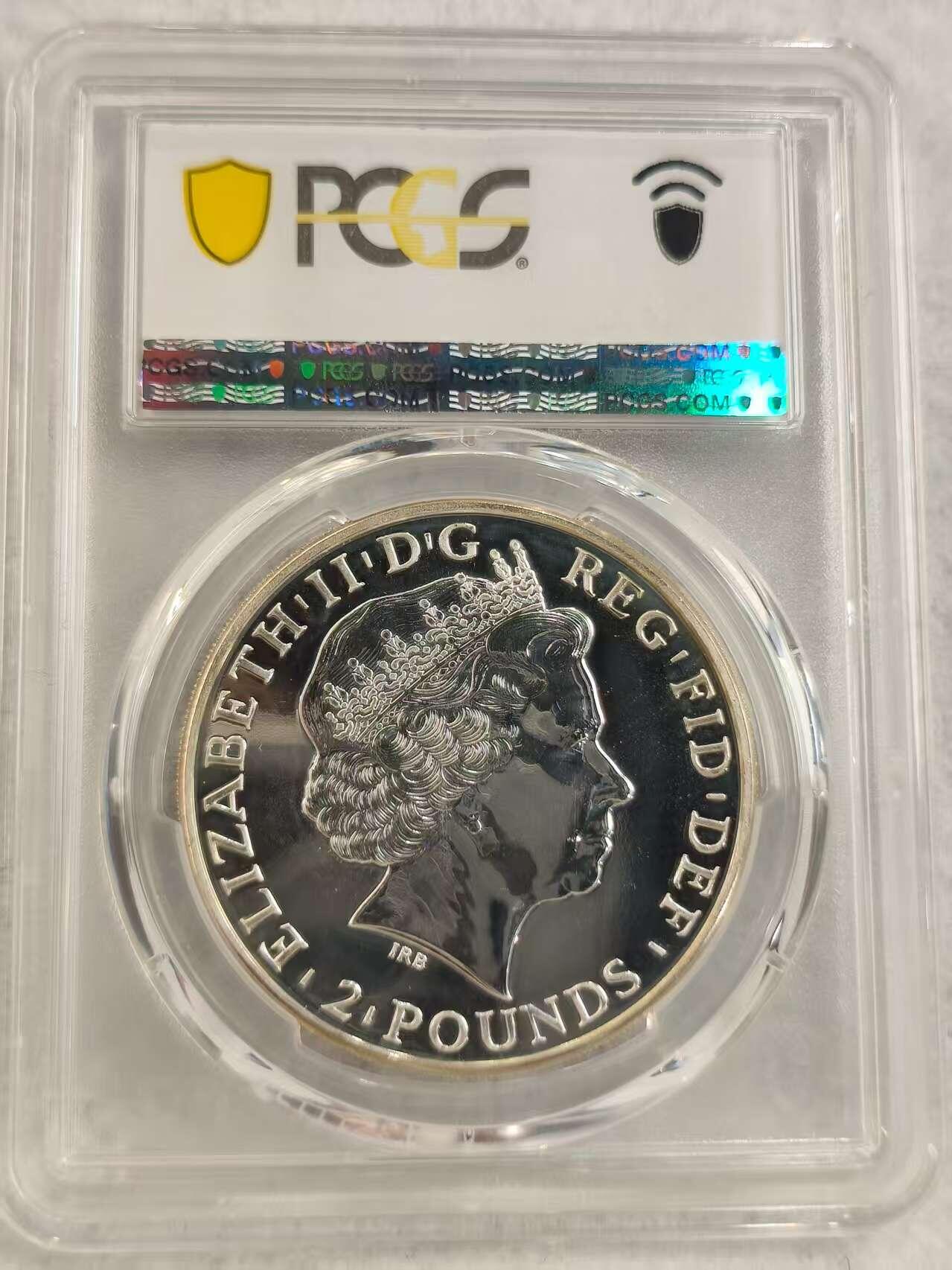 G&W世界散币，银币处理专场（第27场） PCGS-MS67  英国2014年2磅  生肖马  生肖第一枚