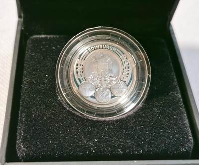 甄臻铺-世界币章拍卖（第28期），送拍享返佣金等优惠多多 2011年 英国1英镑精制银币 城市系列-爱丁堡 原盒无证书 发行量2万枚