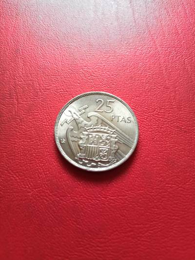 【云涧收藏】第五十一场 西班牙1957版25比塞塔，BU