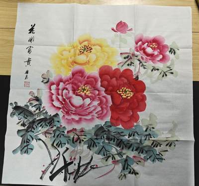 天玑星卡拍第111期《8.7周四截拍》持续收拍收评中 满赠卡需备注 - 【手绘宣纸画】花开富贵 画师 雅君 69*69CM