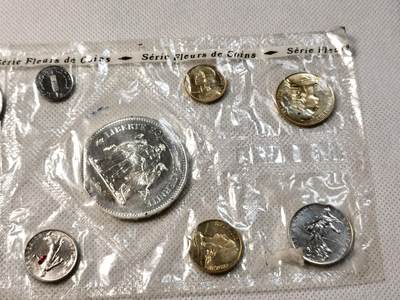 甄臻铺-世界币章拍卖（第28期），送拍享返佣金等优惠多多 1974年 法国 BU套币 共9枚 原厂封装无外纸 含50法郎大力神大银币 1974为50法郎大力神首年