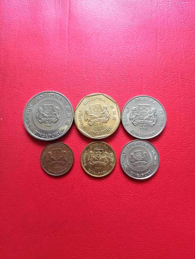 【云涧收藏】第五十一场 新加坡1990年套币，UNC，1分氧化