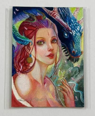 零元拍：万物有灵系列 手绘卡 每张手绘卡都是限量一张！ 画师青春 美女与青龙 超级美的一张！ - 零元拍：万物有灵系列 手绘卡 每张手绘卡都是限量一张！ 画师青春 美女与青龙 超级美的一张！