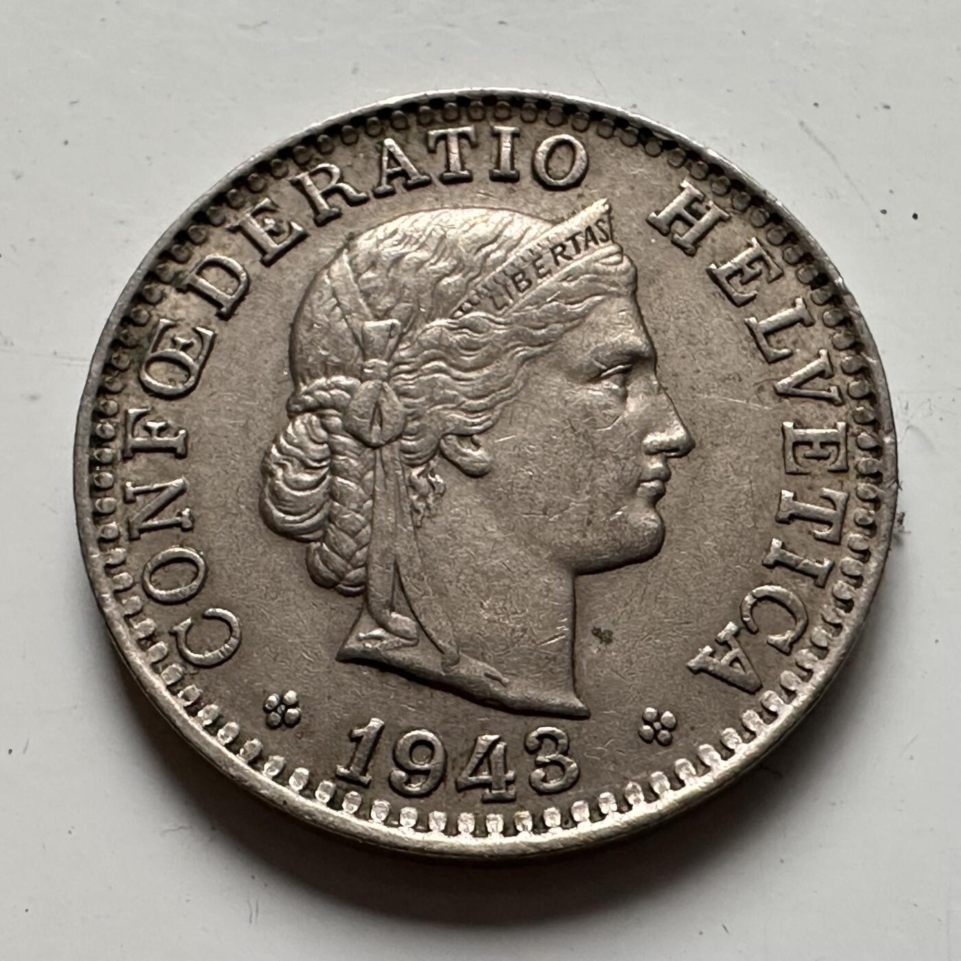 🌹外币初藏🌹🐯2025年第85场  每周二四六晚8️⃣点 接代拍 瑞士1943年20分