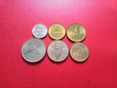 【云涧收藏】第五十一场 韩国6枚套，UNC