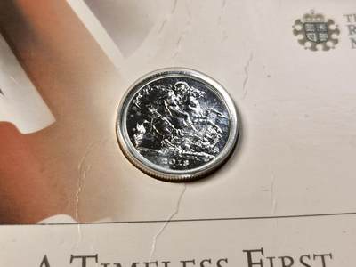 甄臻铺-世界币章拍卖（第28期），送拍享返佣金等优惠多多 2013年 英国20磅小马剑纯银币 原厂卡装 英国首枚20磅银币