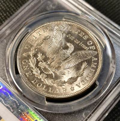 甄臻铺-世界币章拍卖（第28期），送拍享返佣金等优惠多多 PCGS-MS63 1921年美国摩根，淡金色包浆