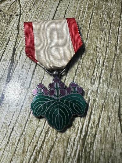 章，钱币 七等青色桐叶章，银制