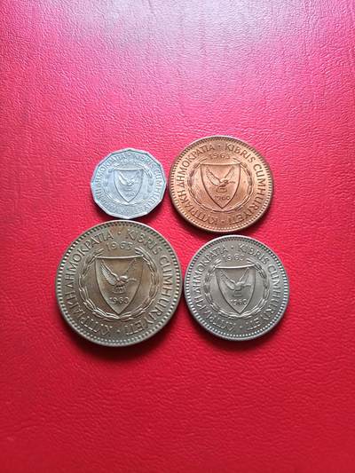 【云涧收藏】第五十一场 塞浦路斯1963年1、5、50、100米尔4枚