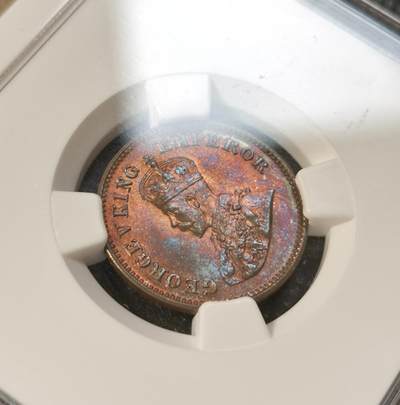 甄臻铺-世界币章拍卖（第28期），送拍享返佣金等优惠多多 NGC-MS65RB 印度铜币