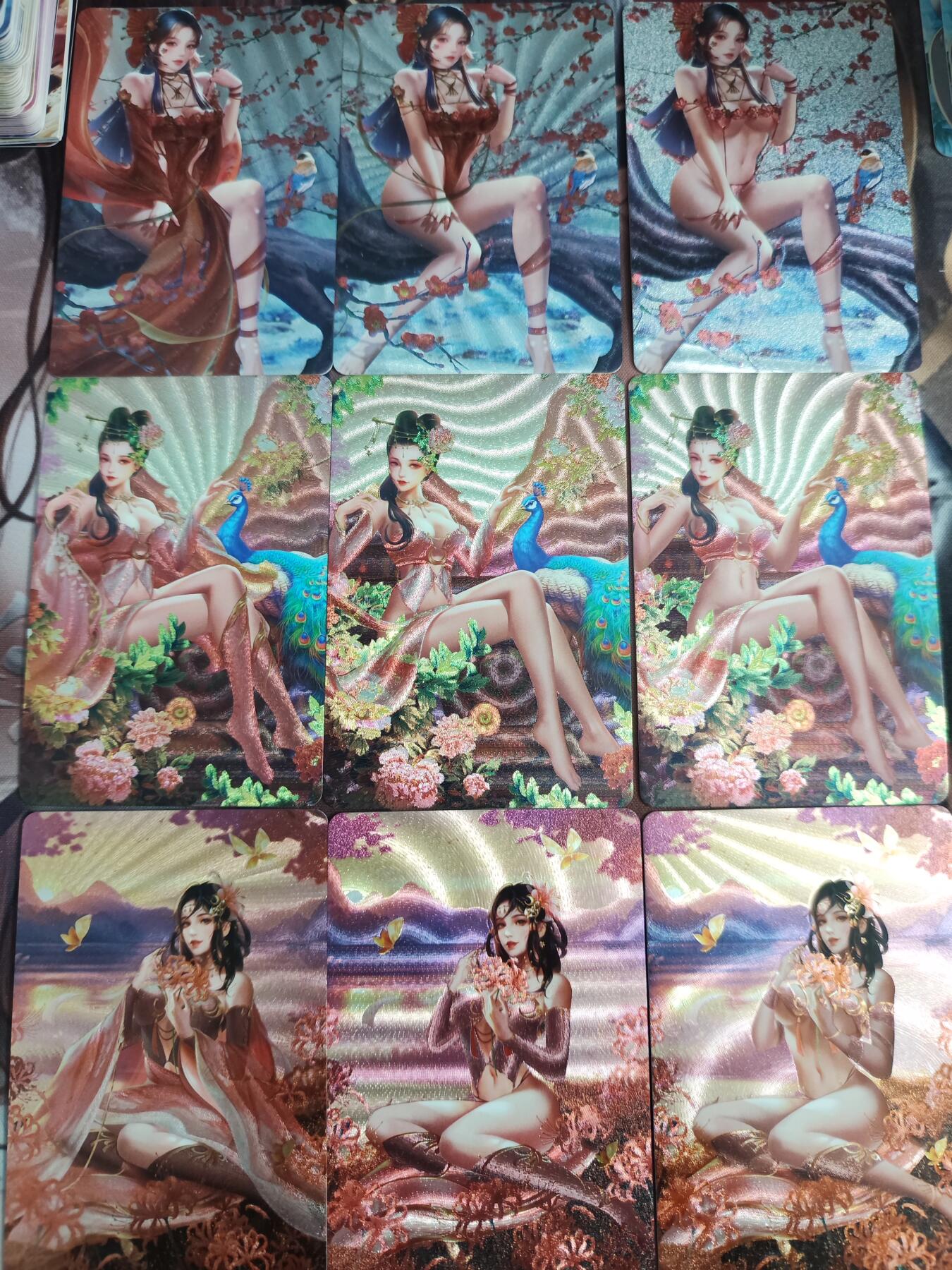 原创古风醉花间粗闪套卡