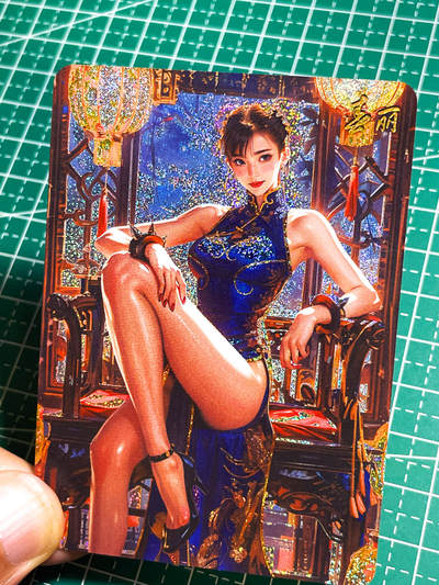 显眼宝26期 都有拍摄近景图可以细看 - 驴歪歪 工艺体验散配 拳皇 春丽 背后大头有图 一张 折光浮雕炫银星纱工艺  63*88  7号
