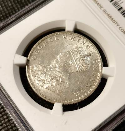 甄臻铺-世界币章拍卖（第28期），送拍享返佣金等优惠多多 NGC-MS62 1919年英属印度乔治五世卢比