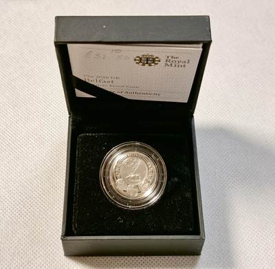 甄臻铺-世界币章拍卖（第28期），送拍享返佣金等优惠多多 2010年 英国1英镑精制银币 城市系列-贝尔法斯特 原盒原证书 发行量2万枚