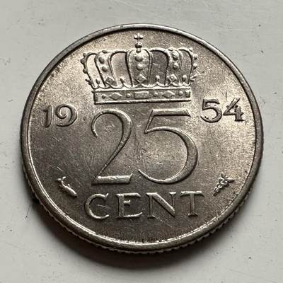 🌹外币初藏🌹🐯2025年第85场  每周二四六晚8️⃣点 接代拍 - 荷兰1954年25分