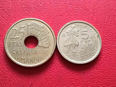 【云涧收藏】第五十一场 西班牙1996年5、25比塞塔2枚