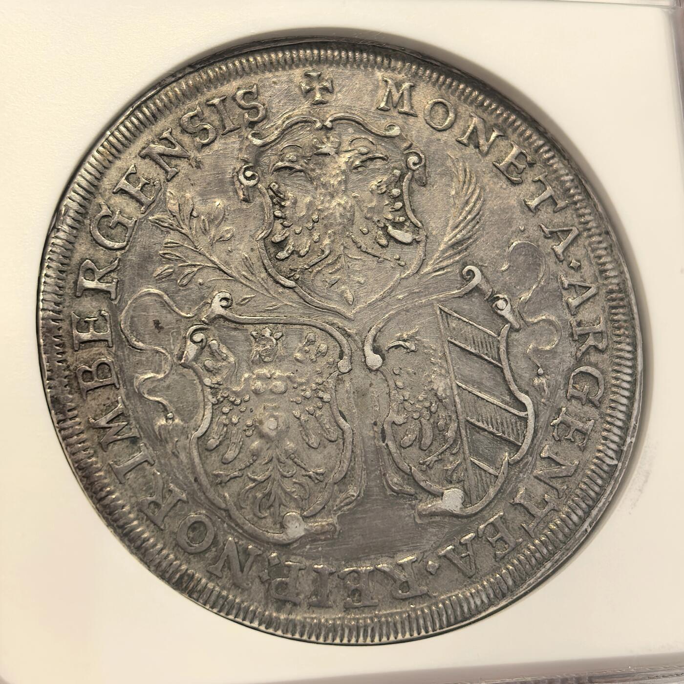 博洋堂世界钱币拍卖第134期（全场包邮） NGC XF 德国纽伦堡1680年城市景观大泰勒银币