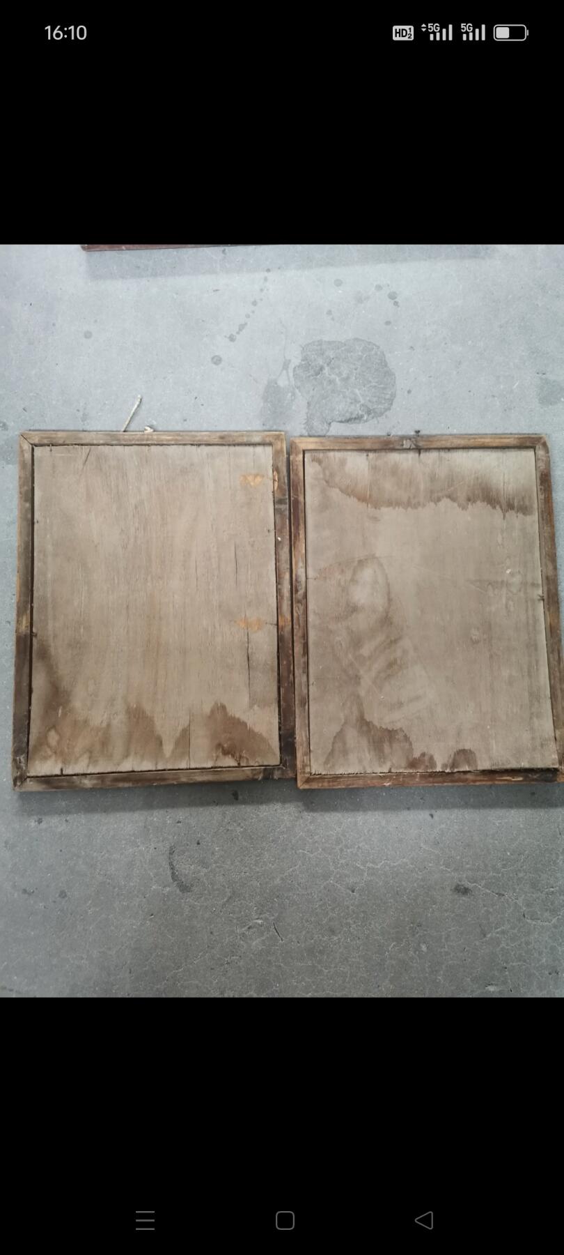 五六十年代（湖光春色）玻璃画1对。43㎝×33㎝。品相好，如图包老