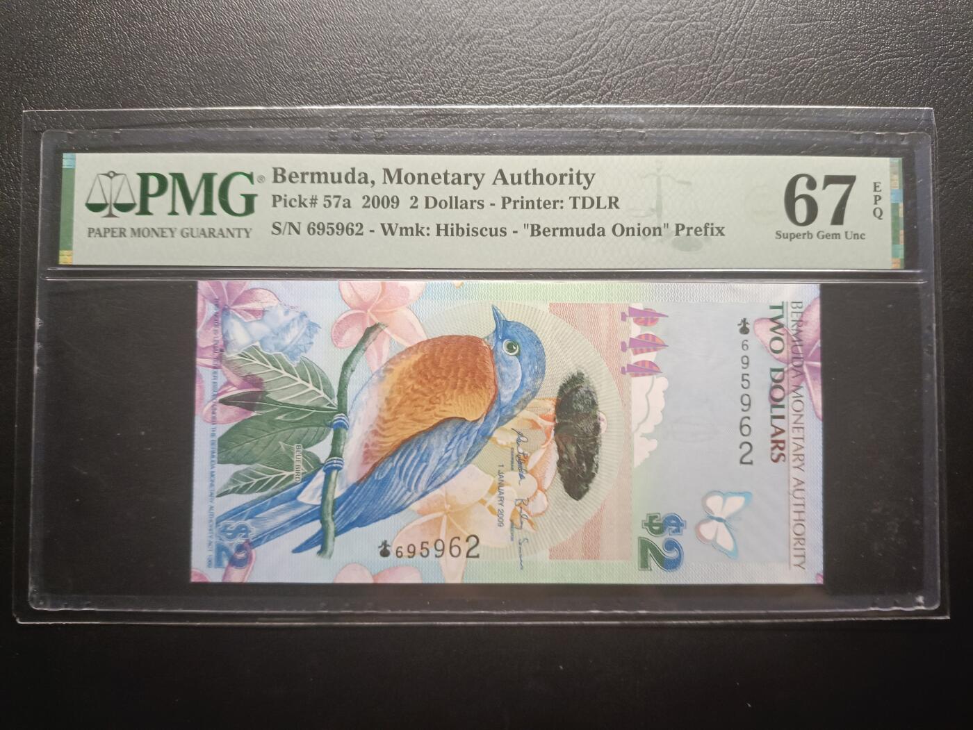 2025八月第二期（总187期） 百慕大2009版2元PMG67epq，首冠洋葱冠无47，蓝鸟和杜克造船厂的海神像