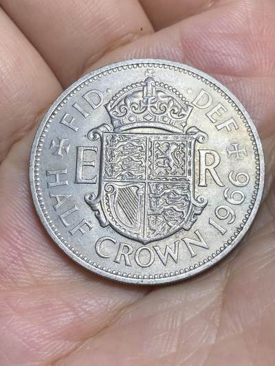 2025年第七十七场(总第一百零三场）外国好品散币(免佣金) - 英国🇬🇧1966年半克朗(伊丽莎白二世青年桂冠第二版)