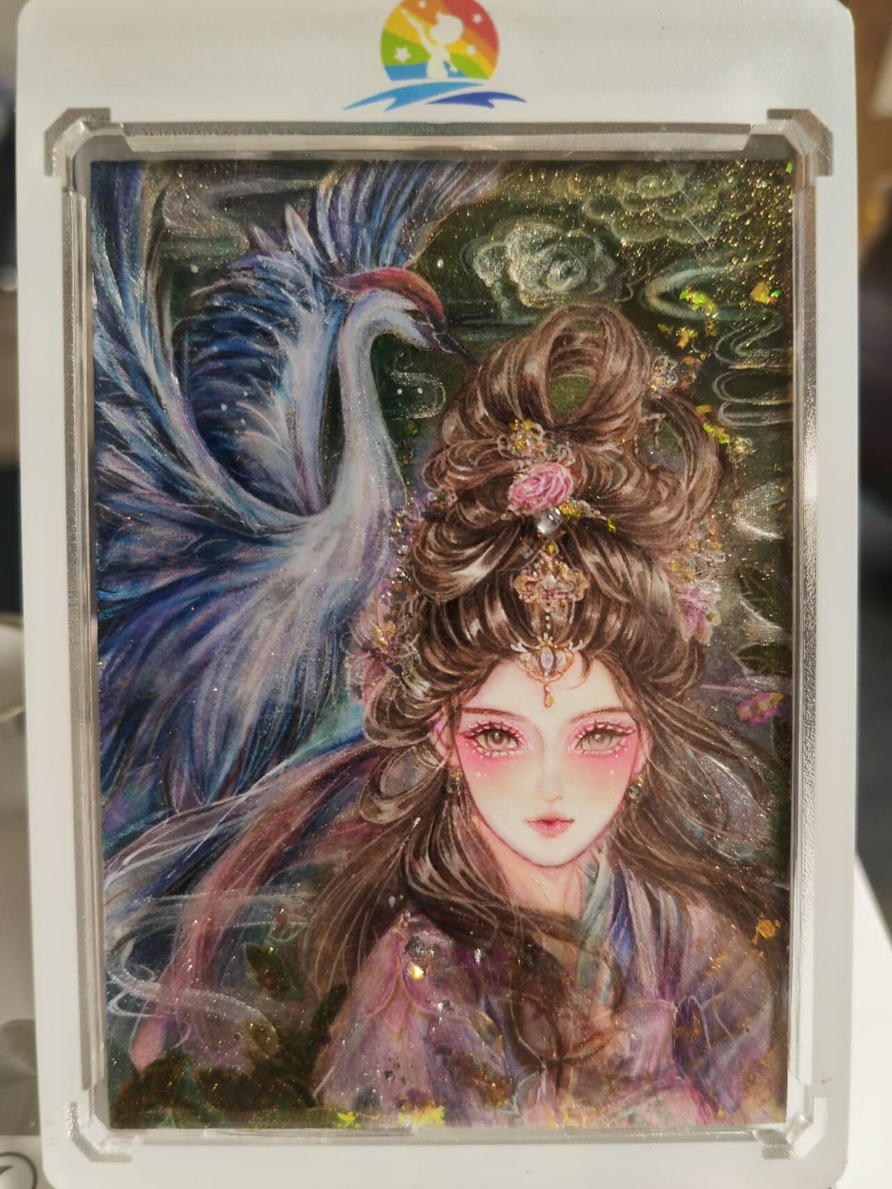 阳大大卡牌拍卖第65期（持续收拍品，周五晚上九点截拍，进群福利早知道） 【砂金手绘卡】天籁画师 小彤 三国 仙鹤女神 铺满砂金 任意角度都是满满胶原蛋白