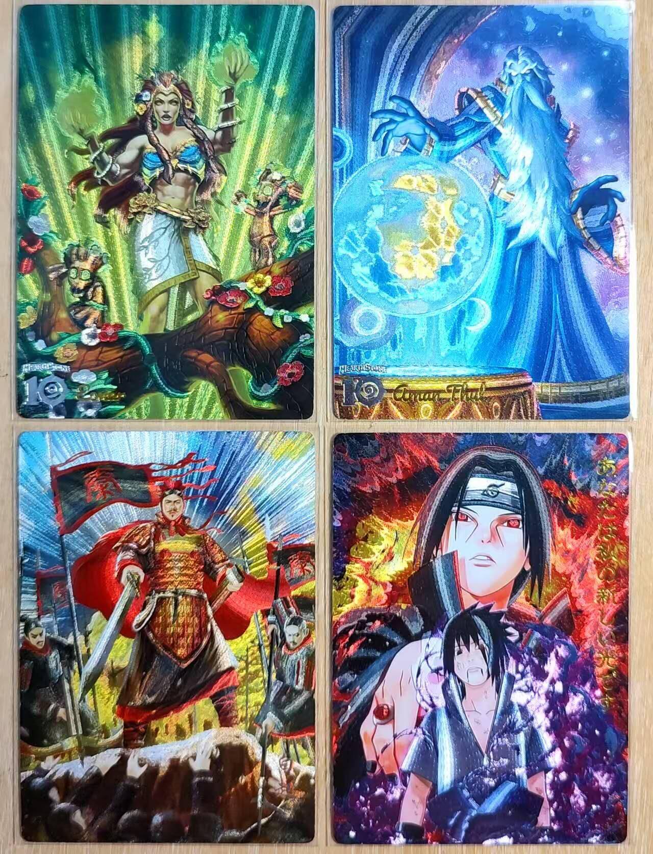 龙虎卡牌第四十九场 （无佣金，满120包邮，欢迎送拍，摩点开车） 粗闪4张 奇点卡牌 2张魔兽世界+白起+火影