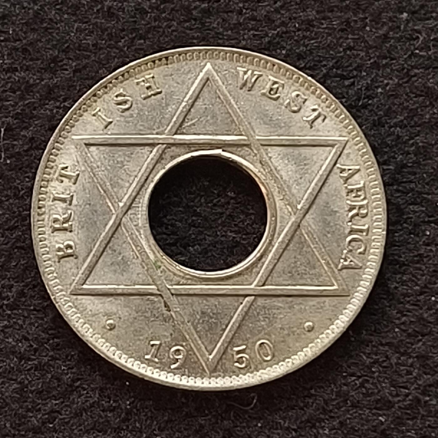 【全场包邮】纯粹捡漏拍449场 英属西非1950年乔治六世1/10便士