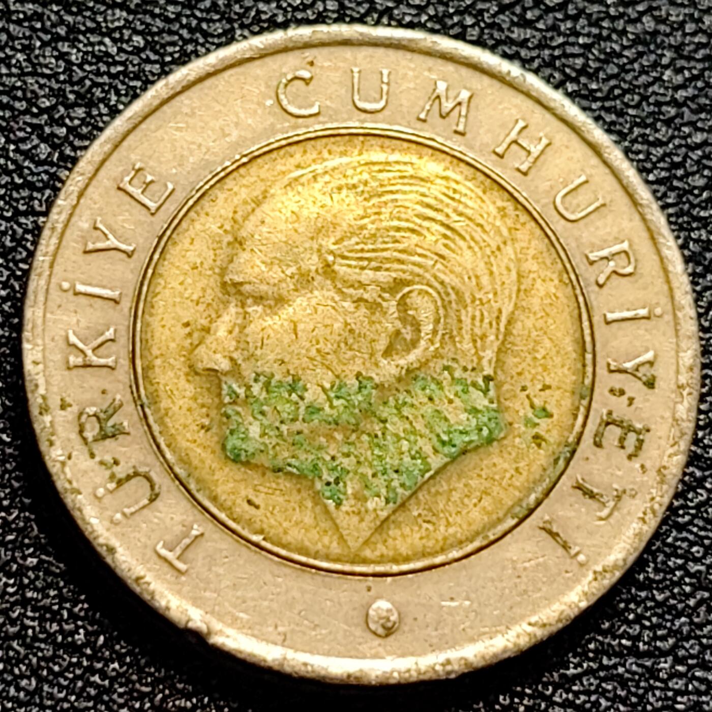 泉币菌-第73场-各国散币场 土耳其50库鲁 双色币 大桥 23.9mm