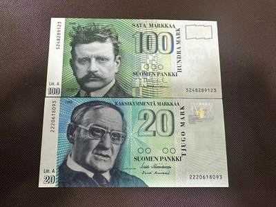 喜羊羊钱币收藏2025第8期(普品场) - 芬兰1986-1993年 芬兰20-100unc 其中20为无47
