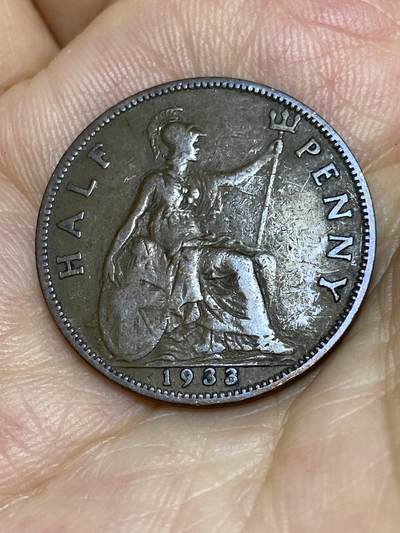 2025年第七十七场(总第一百零三场）外国好品散币(免佣金) - 英国🇬🇧1933年半便士(乔治五世第三版)