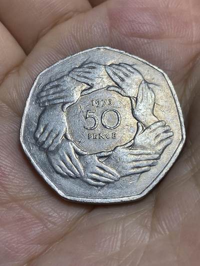 2025年第七十七场(总第一百零三场）外国好品散币(免佣金) - 英国🇬🇧1973单年份50便士(英国加入欧洲经济共同体纪念币)