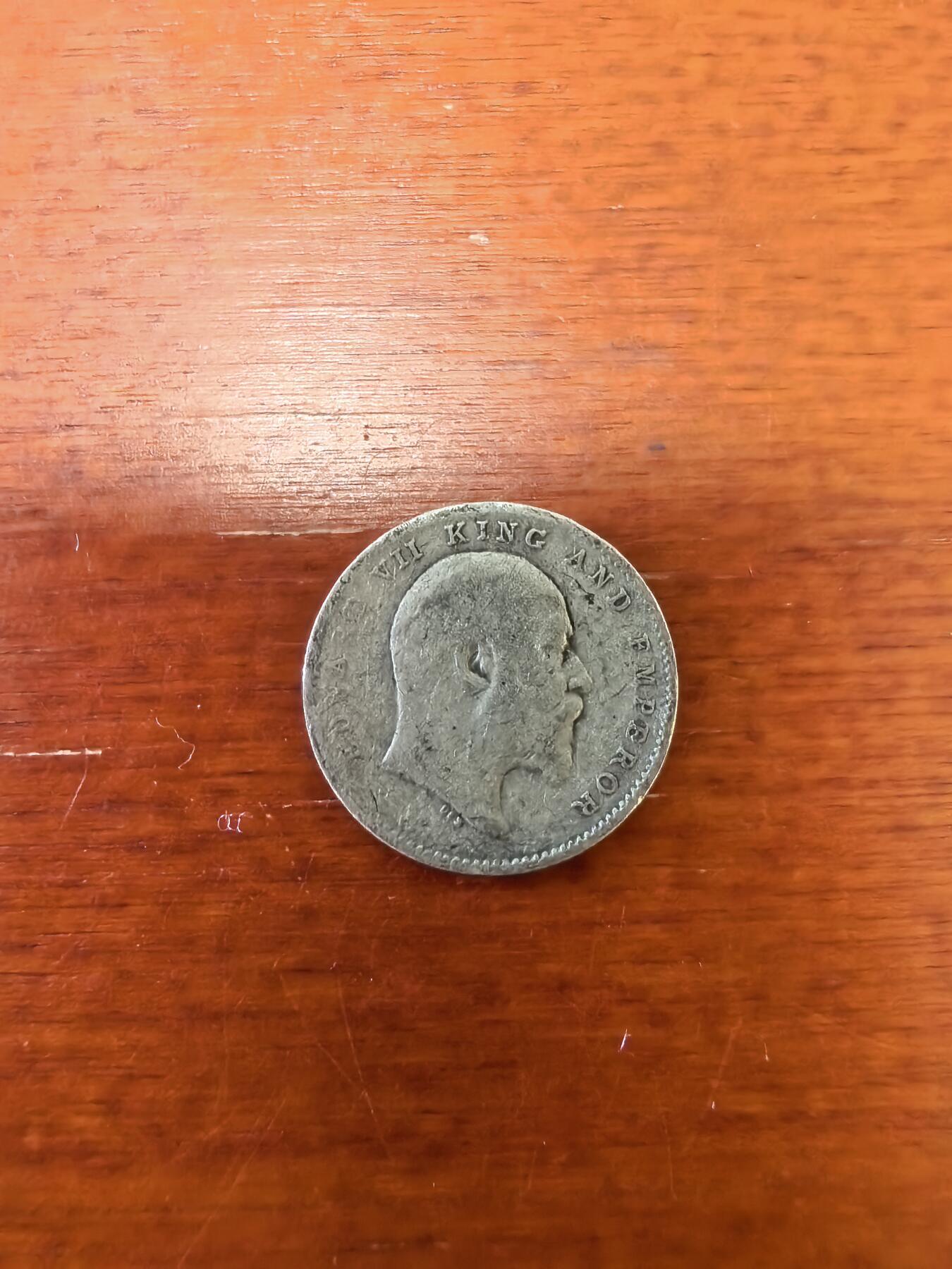 长老汇蛇年精选第三十四场拍卖 1910英属印度爱德华七世2安娜银币，克书40美金