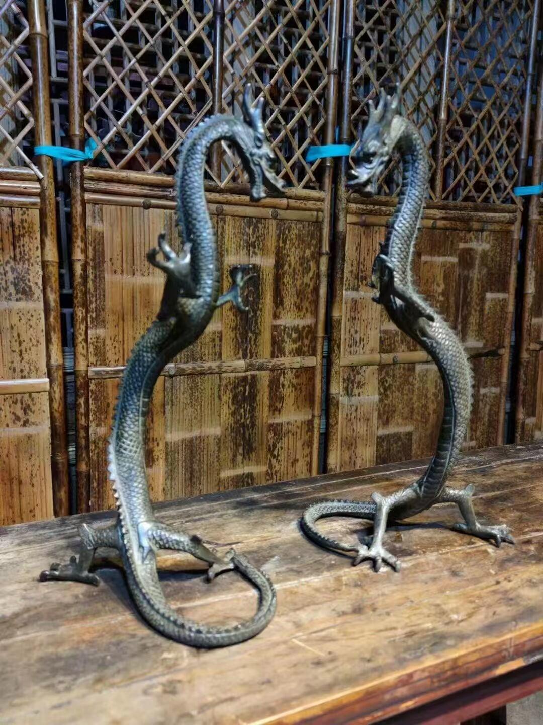 铜龙，，铸造工艺，可做毛笔架