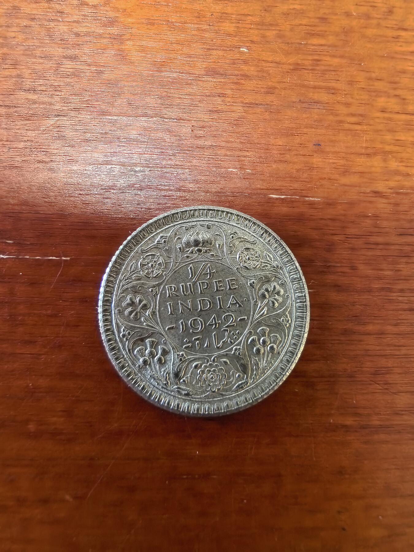 长老汇蛇年精选第三十四场拍卖 1942英属印度乔治六世1/4卢比银币