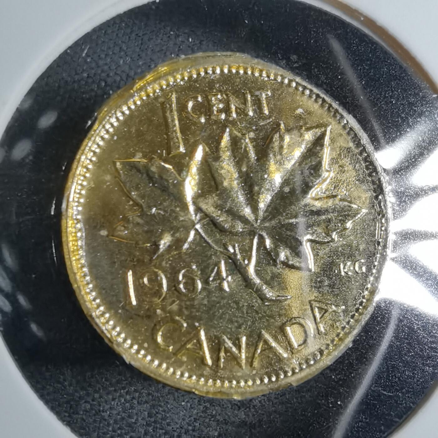 沼泽如烟--第807场 加拿大1964年一分金色镀层