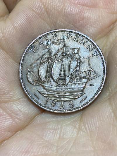 2025年第七十七场(总第一百零三场）外国好品散币(免佣金) - 英国🇬🇧1965年半便士(伊丽莎白二世第二版)