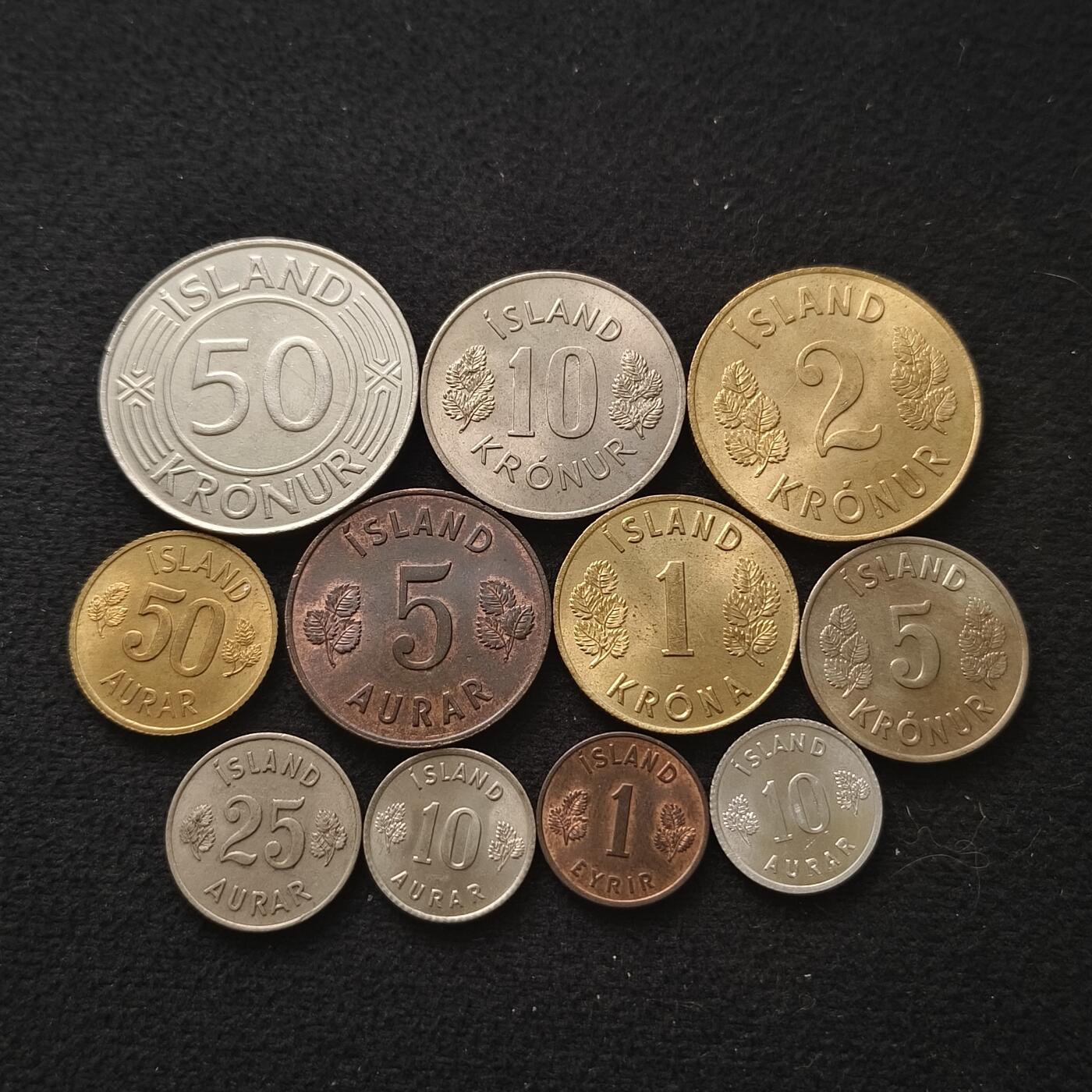 【全场包邮】纯粹捡漏拍449场 冰岛1958-1970年各版本11枚套币