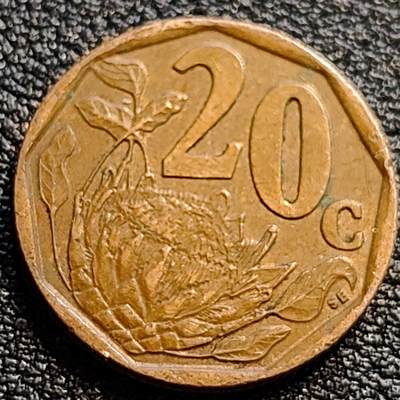 泉币菌-第73场-各国散币场 - 南非1996年 20分镍币 帝王花 24.2mm 非洲钱