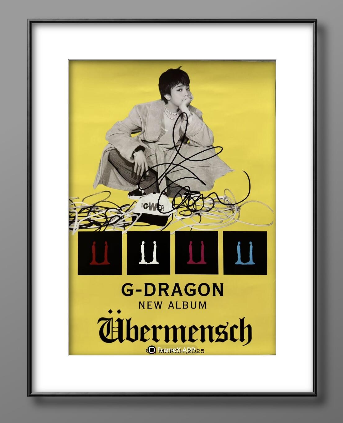 零元拍：G-DRAGON权志龙完美亲签[Übermensch] 官方海报！尺寸：299/420MM