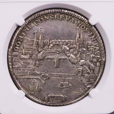 NGC-AUD 1743瑞士苏黎世景观泰勒银币 极少见的双狮版本 - NGC-AUD 1743瑞士苏黎世景观泰勒银币 极少见的双狮版本