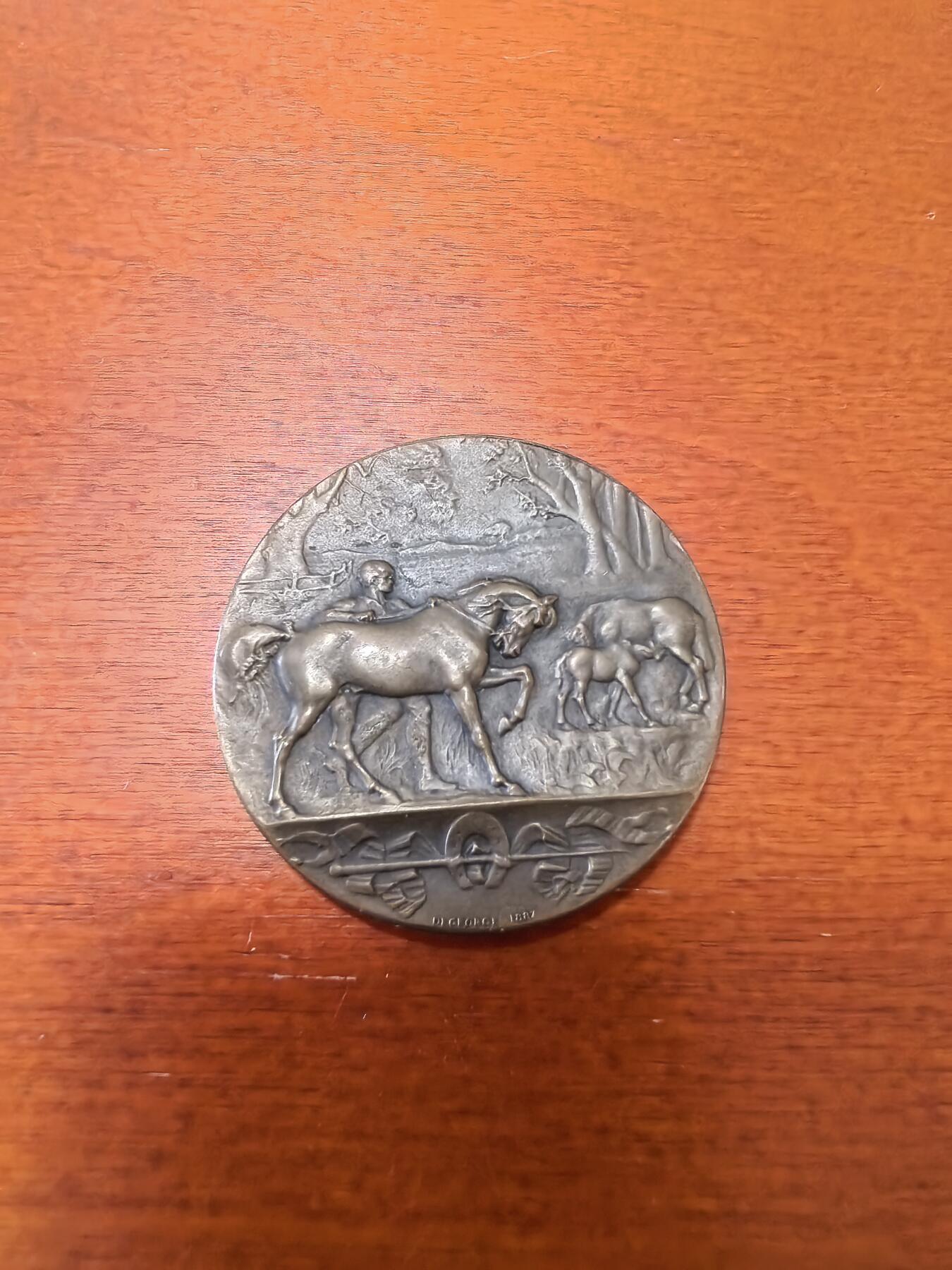长老汇蛇年精选第三十四场拍卖 法国骑马比赛铜章，35克41MM