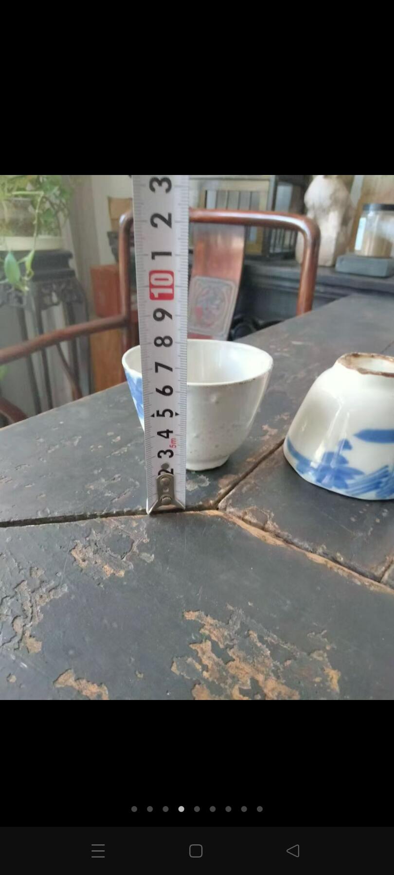 清末青花老窑茶杯，品相正常老化磨损。完整使用器，个别有开片。4只，保老到代。