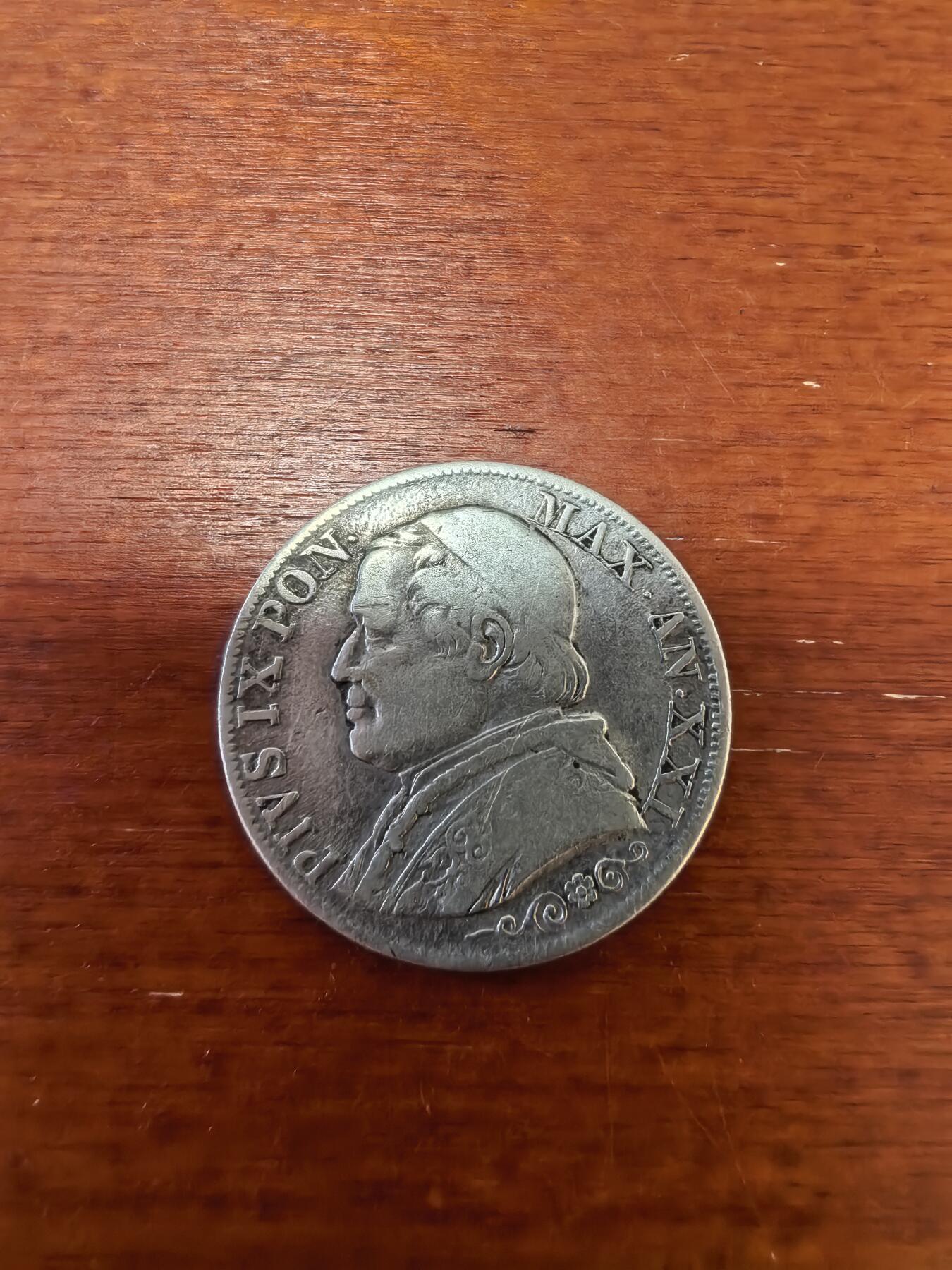 长老汇蛇年精选第三十四场拍卖 1867意大利教皇国庇护九世1里拉银币，克书50美金