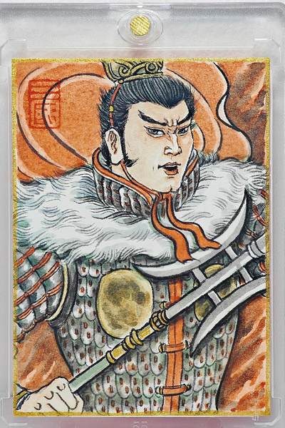 白泽拍卖卡牌手绘专场第22期中福卡展专场(离离暑云散，袅袅凉风起) - 2025  卢艺丰手绘卡 人中吕布 背简绘 卡砖封装  卢艺丰签绘