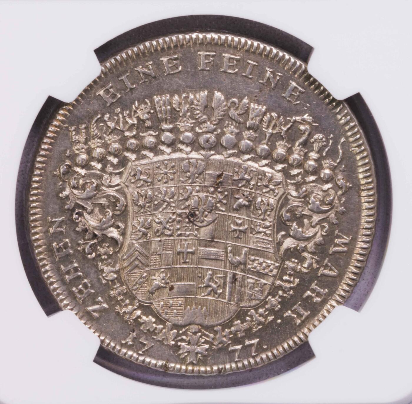 NGC-MS62 1777德国勃兰登堡-安斯巴赫侯爵泰勒银币 