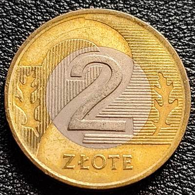 泉币菌-第73场-各国散币场 - 高币值 波兰2兹罗提1994年 双金属双色硬币 21.5毫米 5.21克