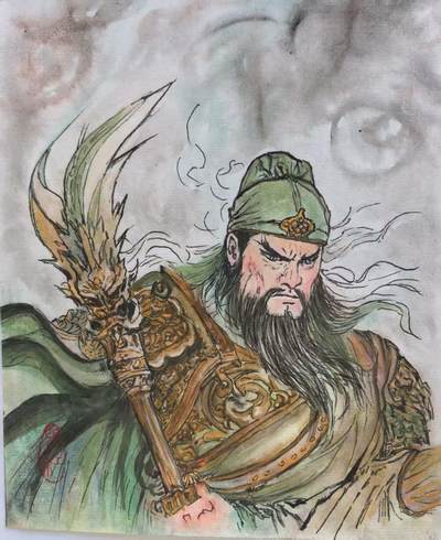阳大大卡牌拍卖第65期（持续收拍品，周五晚上九点截拍，进群福利早知道） - 【A5原画】工艺美术大师 张红  忠义 关公  下笔如有神，在曹营郁郁不得志的心情跃然纸上